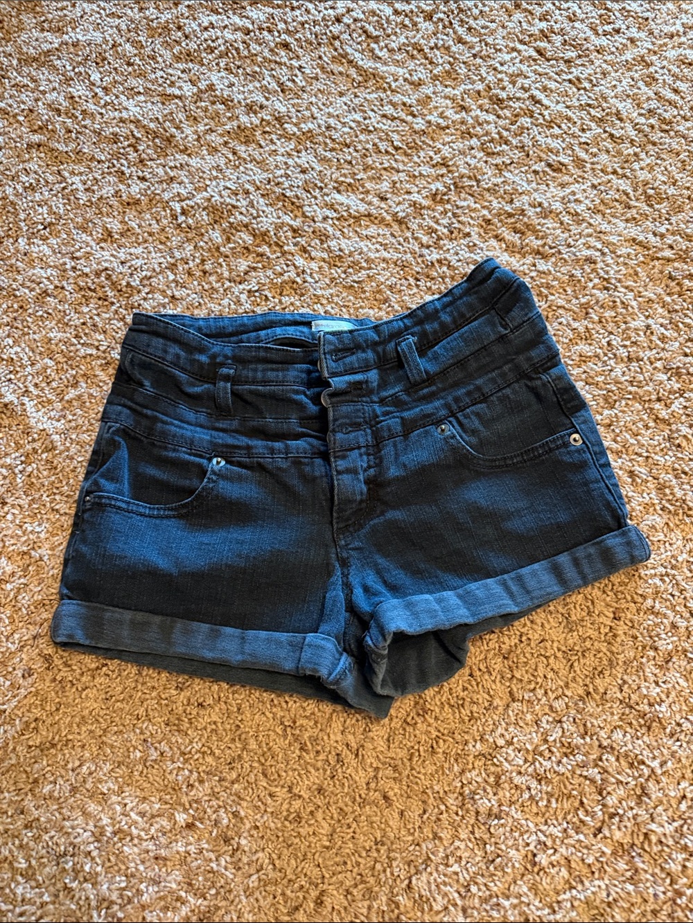 Xhilaration Dark Blue Denim Roll-Cuff Shorts